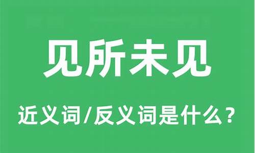 见所未见的意思_见所未见的意思是什么